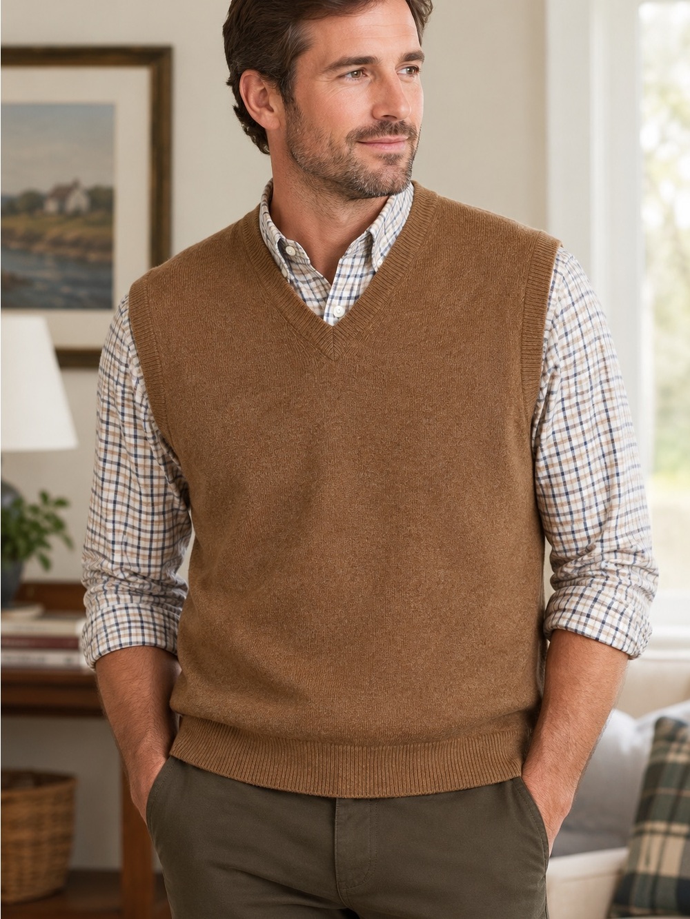 Vintage L.L.Bean 100% Lambswool Sweater Vest – Men’s Large